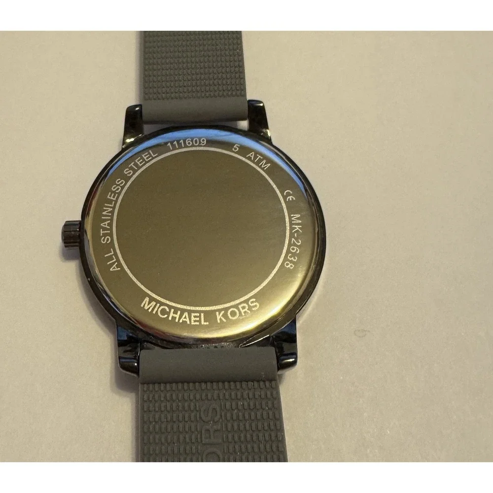 Michael Kors With Grey Silicone Strap Women's Watch - MK-2638 -needs New Battery